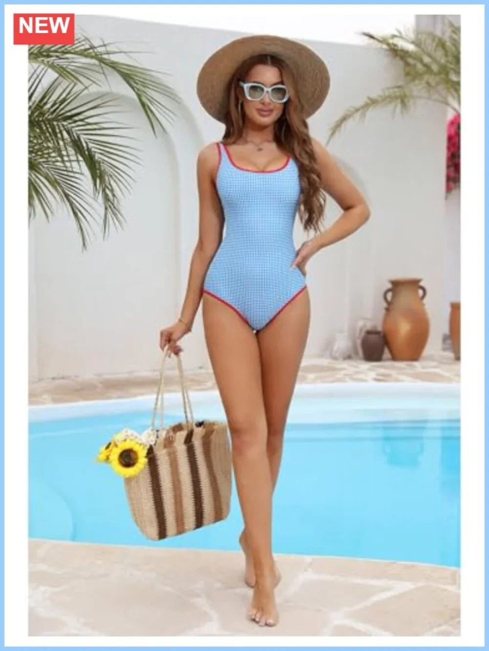 Women's One Piece Swimsuit Ribbed High Cut Slimming Bathing Suit
